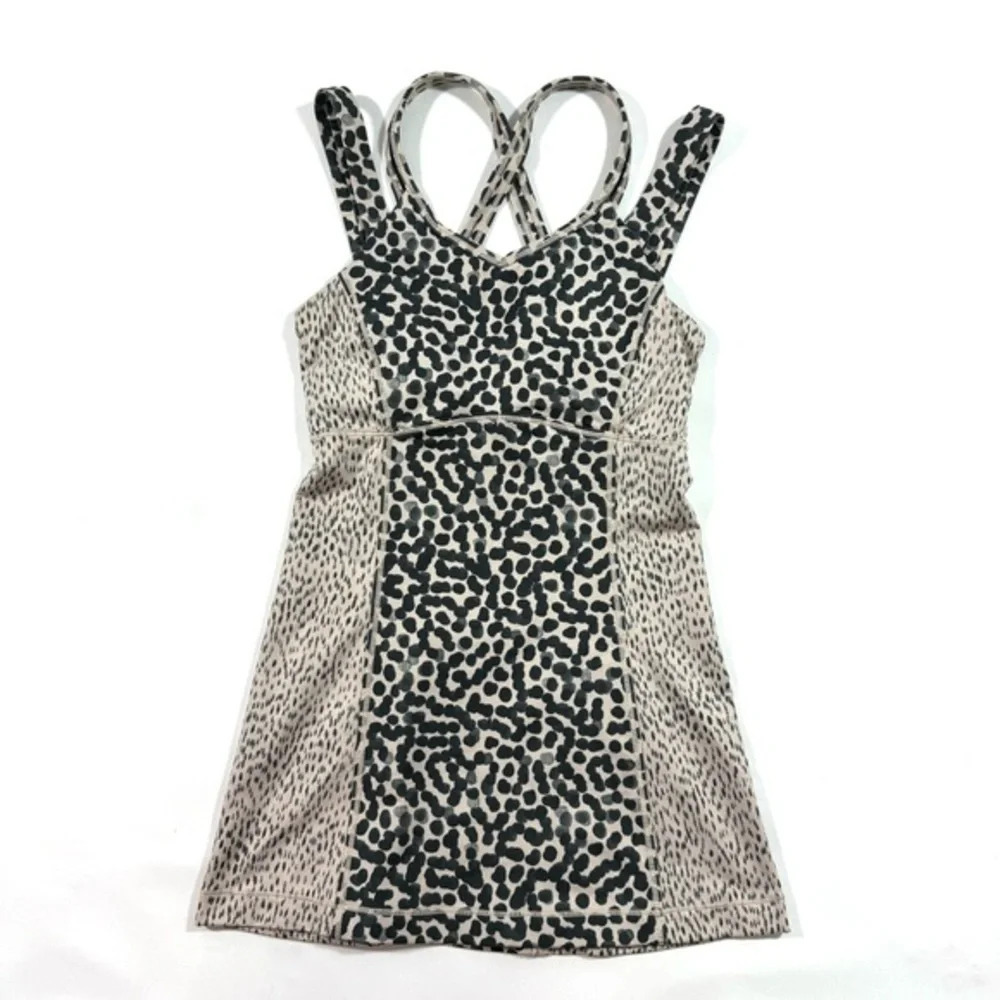 Lululemon Happy Strappy Tank Ace Spot Grain Black Dottie Dash Grain Black